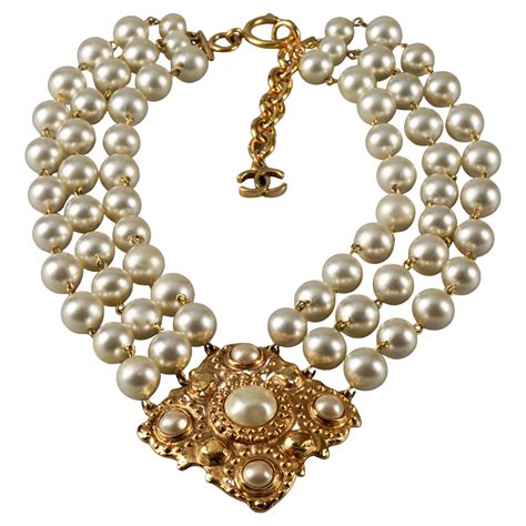 chanel pearl and diamond necklace|genuine Chanel necklace.